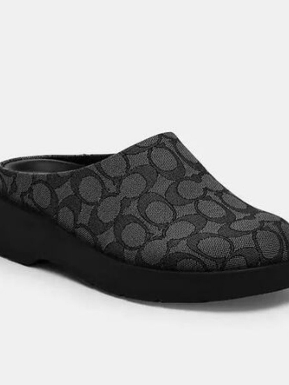 Coach Womens Link Mule Signature Jacquard Blk/Charcoal Sz 6 - No Box - Picture 9 of 12